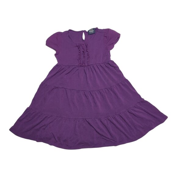 Mini Boden Other - Mini Boden Purple Tiered Dress Girls 4-5Y Short Sleeve Keyhole Back